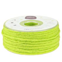 Itens Fio de lã de pavio cordão de feltro verde claro L3mm C100m