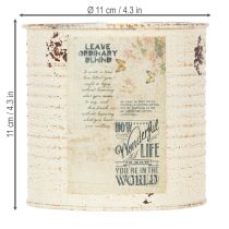 Itens Vaso de lata creme em metal estilo shabby chic Ø11cm A10,5cm