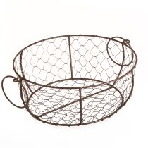 Itens Tigela de cesta de arame com alça marrom Ø35/30/25cm Conjunto de 3