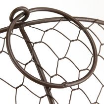 Itens Tigela de cesta de arame com alça marrom Ø35/30/25cm Conjunto de 3