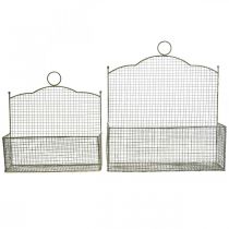 Itens Cesto de arame, cesto de parede, cesto de plantas Shabby Chic L38/32cm conjunto de 2
