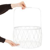 Itens Cesto de arame com alça, metal branco, Ø25/30/35cm, conjunto de 3