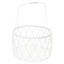 Itens Cesto de arame com alça, metal branco, Ø25/30/35cm, conjunto de 3