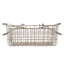 Itens Cesto de arame com alças cinza 34×20,5cm / 38×24,5cm conjunto de 2 peças