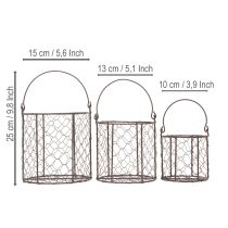 Itens Conjunto de cestos de arame ideais para uso na cozinha ou no jardim, 25 cm, 1 conjunto
