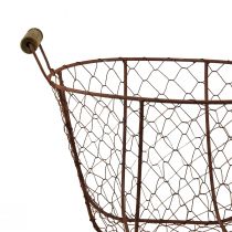 Itens Cesto de arame vintage redondo com alça cesto de metal ferrugem Ø26,5cm