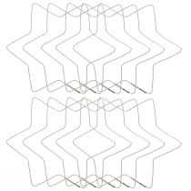 Itens Anel estrela onda em arame estrelas para guirlanda de Natal 20 cm 10 un