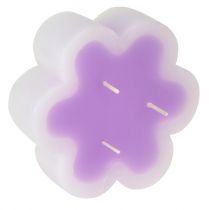 Itens Vela de três pavios em forma de vela de flor roxa branca Ø11,5cm Alt.4cm