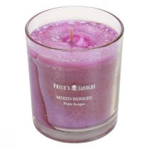 Vela perfumada em vidro com aroma de verão de frutas vermelhas mistura roxa Alt.8cm