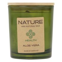 Itens Vela perfumada em vidro vela de cera natural Aloe Vera 85×70mm