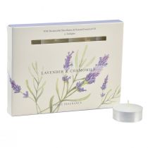 Itens Velas perfumadas lavanda camomila luzes de chá brancas Ø3,5cm 12 unidades