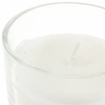 Vela perfumada em vidro baunilha branco Ø8cm Alt.10,5cm