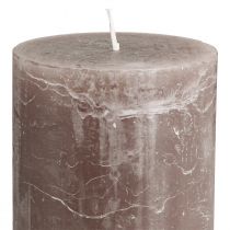 Itens Velas de pilar marrons sólidas, 85x120mm, conjunto de 2, longa duração, decorativas