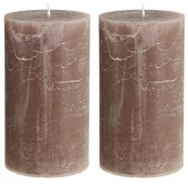 Itens Velas de pilar marrons sólidas, 85 x 150 mm, conjunto de 2 – Velas decorativas para um ambiente aconchegante e ocasiões festivas.