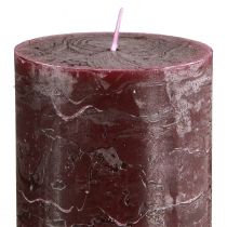 Itens Conjunto de 4 velas cilíndricas cor Borgonha, cor sólida, 70x120mm - Velas decorativas para criar um ambiente acolhedor e promover o bem-estar em casa.