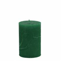 Itens Velas coloridas sólidas verde escuro 70x100mm 4uds