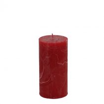 Itens Velas de cor sólida vermelho escuro 50x100mm 4pcs