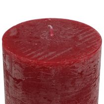 Itens Velas de cor sólida vermelho escuro 60x100mm 4pcs