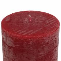 Itens Velas de cor sólida vermelho escuro 70x100mm 4pcs