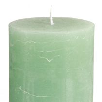Itens Velas Pilar Verde Jade, Tingidas por Inteiro, Velas Decorativas de Alta Qualidade 70x120mm, Decoração de Mesa Elegante e Ótima Ideia para Presente, Conjunto de 4