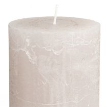 Itens Conjunto de 4 velas cilíndricas cinza-claro - Cor sólida, 70x120mm, velas de longa duração para iluminação elegante e decoração de casa.