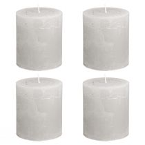 Itens Velas sólidas, cinza claro, velas cilíndricas de 70×80mm, conjunto de 4 unidades, decoração rústica para casa e jardim.