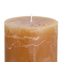 Itens Conjunto de 4 velas de pilar em tom caramelo sólido, 60×80mm, velas elegantes para decoração e aconchego.