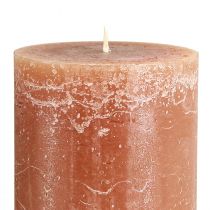 Itens Conjunto de 2 velas cilíndricas de cor caramelo sólida, 85x200mm, estilo rústico e romântico para decoração e iluminação.