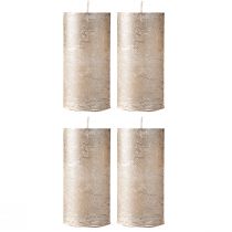 Itens Velas de cor sólida platina 50x100mm 4 unidades