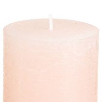 Itens Conjunto de 4 velas de pilar rosa sólido, rosa claro, 60x80mm, para decoração.