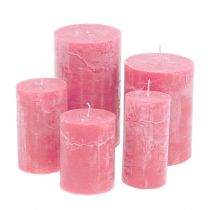 Velas coloridas rosa tamanhos diferentes