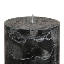 Itens Conjunto de 4 velas cilíndricas pretas maciças de 70×80mm - Velas decorativas elegantes para coroas do Advento e Halloween.