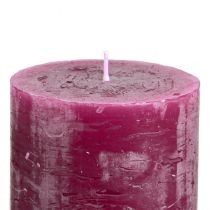 Itens Velas modernas tingidas na cor roxa-avermelhada, velas cilíndricas, 70×80mm, conjunto de 4, decoração de mesa