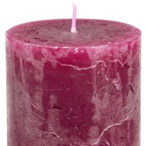 Itens Conjunto de velas de pilar, 3 cores, tons de rosa-avermelhado, marmorizadas, velas decorativas 60x100mm, 12 peças