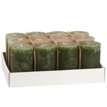 Itens Conjunto de 12 velas cilíndricas sólidas na cor verde, 60x100mm, decoração romântica, longa duração, para decoração de casa e celebrações.
