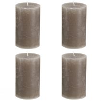 Itens Conjunto de 4 velas de pilar de cor sólida, velas castanhas, 60x100mm, decoração de outono
