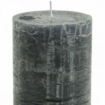 Velas de cor sólida antracite pilar velas 70×120mm 4pcs