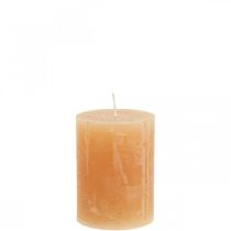 Itens Velas de cor sólida Velas de pilar laranja pêssego 60 × 80 mm 4 unidades