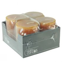 Itens Velas Pilar Rústicas Amarelas 80x110mm Pacote com 4 Velas Seguras - Tempo de queima 57h, Qualidade RAL