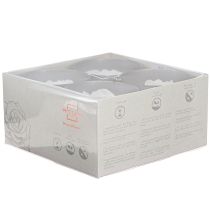 Itens Cabeças de rosas reais Infinity Roses White Premium Ø8,5cm 4 unidades