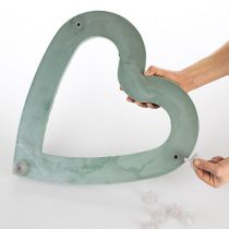 Itens Material de plug-in aberto de coração de espuma floral verde 38 cm 2 peças decoração de casamento