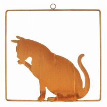 Itens Decoração pátina decoração ferrugem gato para pendurar 24,5cm