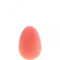 Ovo de Páscoa decoração ovo laranja damasco plástico flocado 20cm