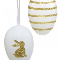 Itens Ovos de páscoa para pendurar branco, ouro selecionado artificialmente H6cm 12pcs