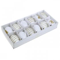 Itens Ovos de páscoa para pendurar branco, ouro selecionado artificialmente H6cm 12pcs