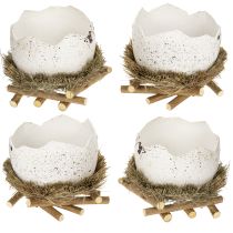 Itens Ninho de Páscoa em formato de ovo para decoração de primavera, 11 cm, conjunto com 4 peças