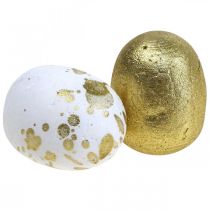 Ovos de isopor Ovos de Páscoa de isopor decoração ouro branco 3cm 32 unidades
