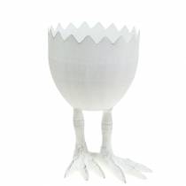 Vaso de casca de ovo com pernas Ø13cm Alt.21cm branco