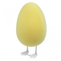 Ovo decorativo com pernas amarelas decoração de mesa figura decorativa ovo de Páscoa A25cm