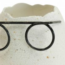 Ovo com copos vaso decorativo branco decoração de Páscoa Ø7.5cm A9cm 6 peças